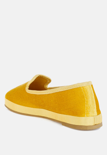 Saba Velvet Round Toe Slip-On Loafers