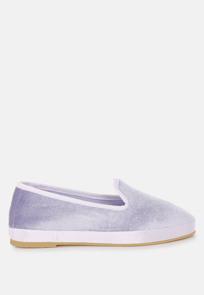 Saba Velvet Round Toe Slip-On Loafers